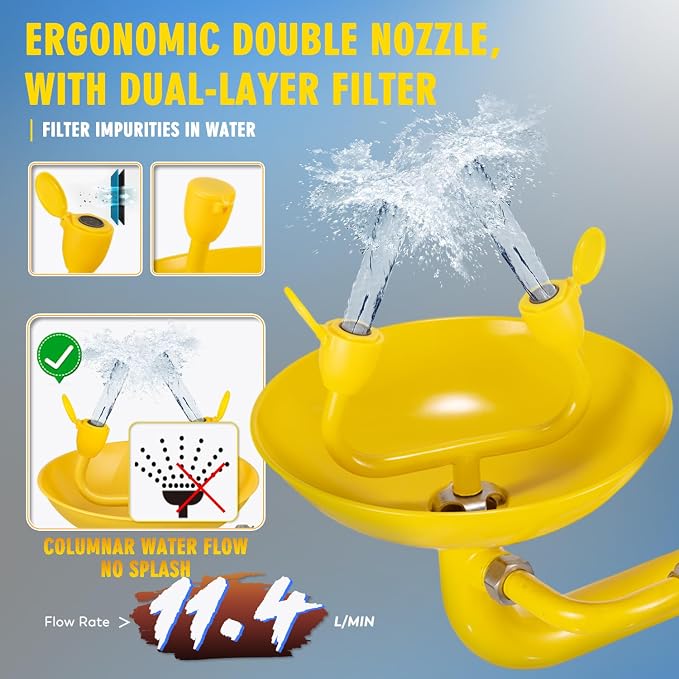 CGOLDENWALL Emergency Shower Eye Wash Station Safty Shower Combination Eye Wash - Image 3