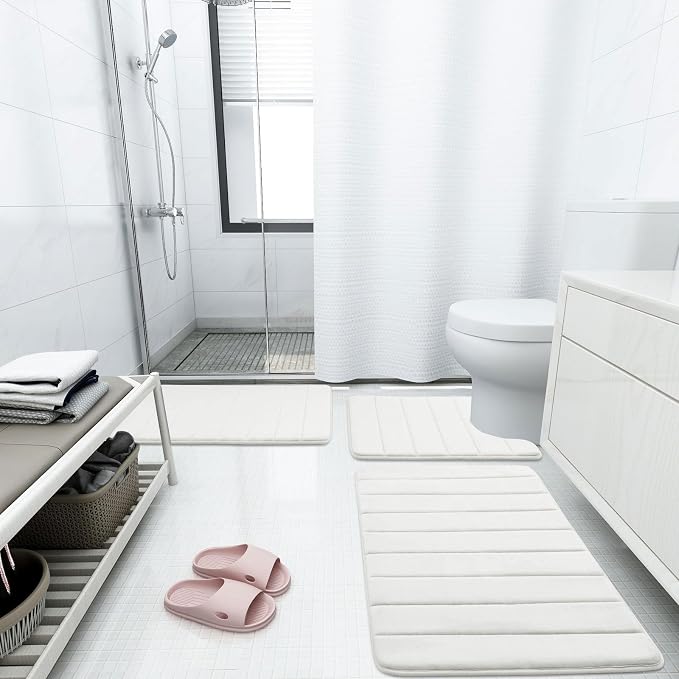 Buganda Memory Foam Bath Mat, Ultra Soft and Non-Slip Bathroom Rugs, Water - Image 2
