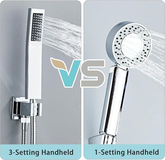 10 Inch Ceiling Mount Shower Faucet Set, Square Rain Shower Spray Combo Luxury - Image 6