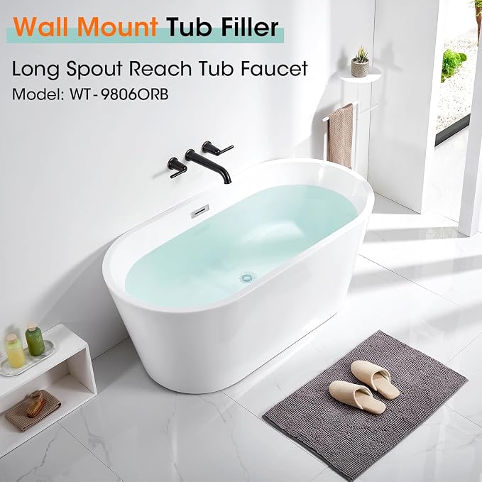 Wall Mount Tub Filler, 10.33" Extra Long Spout - Image 2