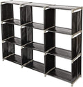 3-Tier 9-Cube Storage Shelf Organizer, Metal Tube and Non-Woven Fabric Storage by EPOFIT