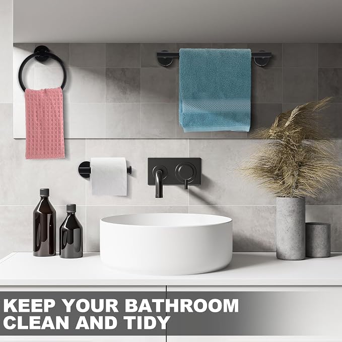 Blulu 20 Pcs Bathroom Hardware Set, Stainless Steel Towel Bar Set Includes 16 - Image 7