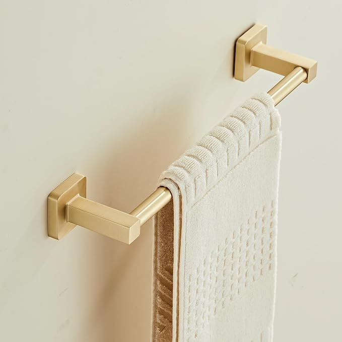 Wall Mounted Towel Rack for Bathroom, 12 Inch Brushed Light Gold Towel Bar - Image 3