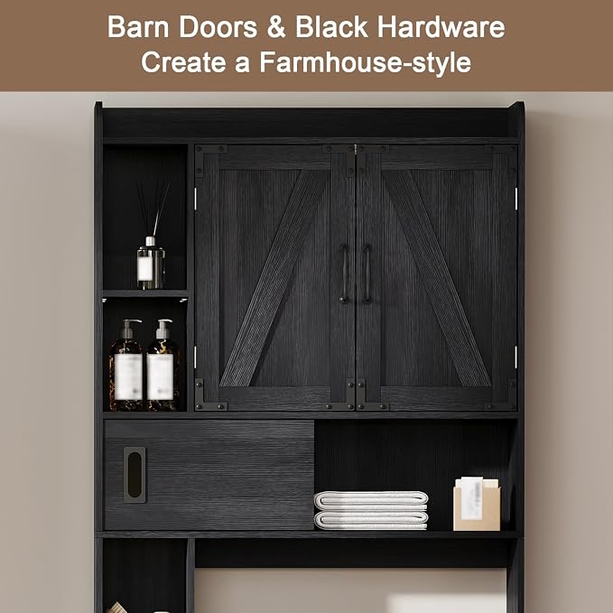 ChooChoo Over The Toilet Storage Cabinet, Farmhouse Bathroom Storage Cabinet - Image 4