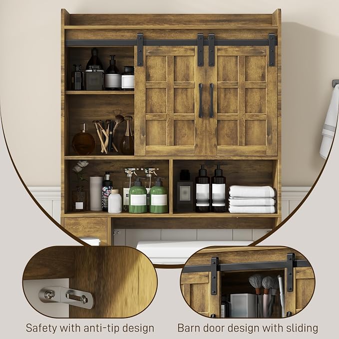 Over The Toilet Storage Cabinet, Farmhouse Storage Cabinet Over Toilet - Image 3