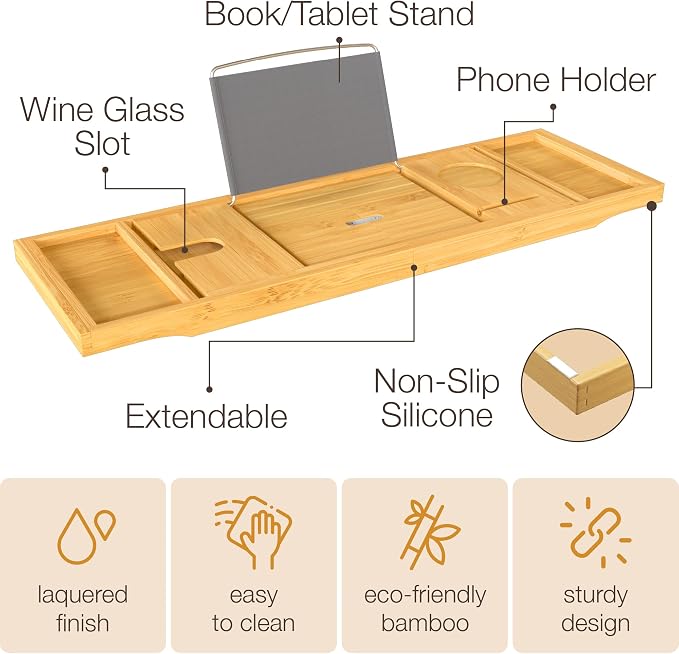 Wooden Bathtub Tray - Image 4