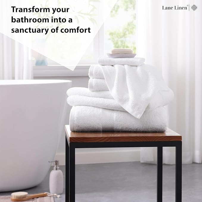 LANE LINEN 100% Cotton Luxury Bathroom Towel Set - Image 3