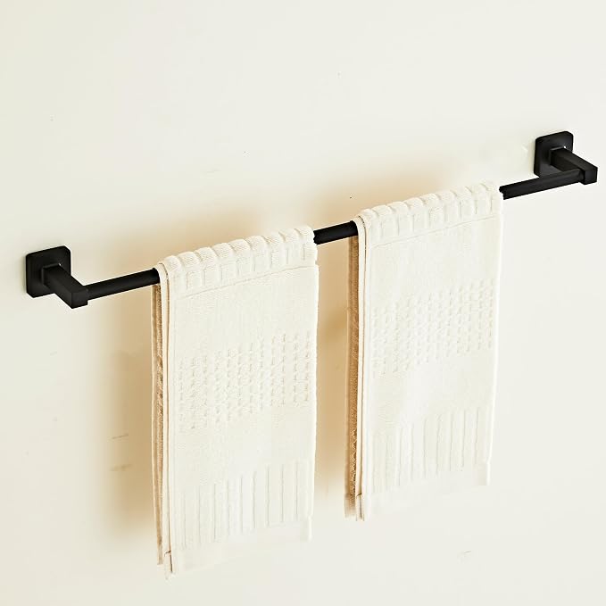 Matte Black Bathroom 24 InchTowel Bar, Bath Accessories Thicken Stainless Steel - Image 2