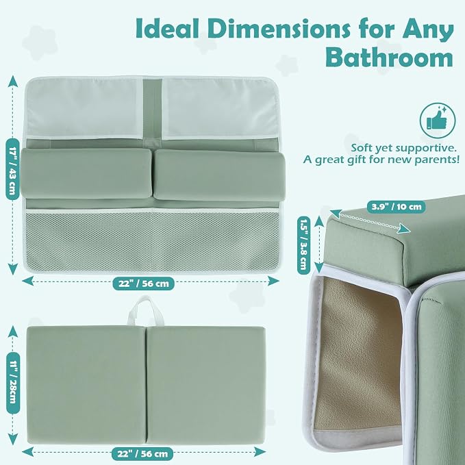 Baby Bath Kneeler and Elbow Rest Pad Set, 1.5 Inch Thick Memory Foam Soft Bath - Image 7