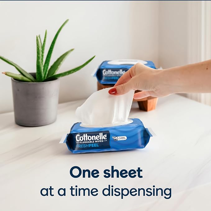 Cottonelle Fresh Feel Flushable Wet Wipes, Adult Wet Wipes, 8 Flip-Top Packs - Image 9