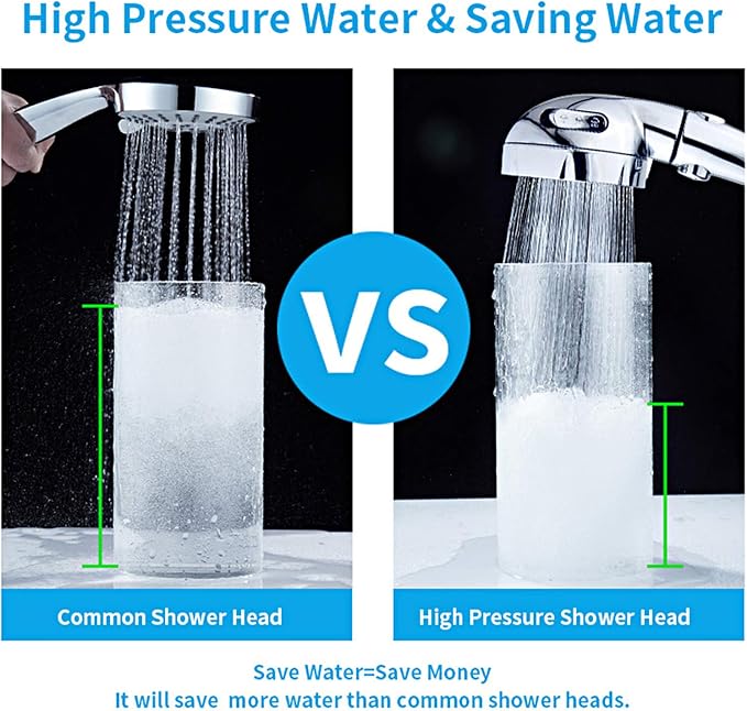 KAIYING Chrome High Pressure Handheld Shower Head - Image 4