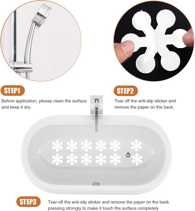Bathtub Stickers Non-Slip, Safety Shower Treads Adhesive Appliques - Image 5