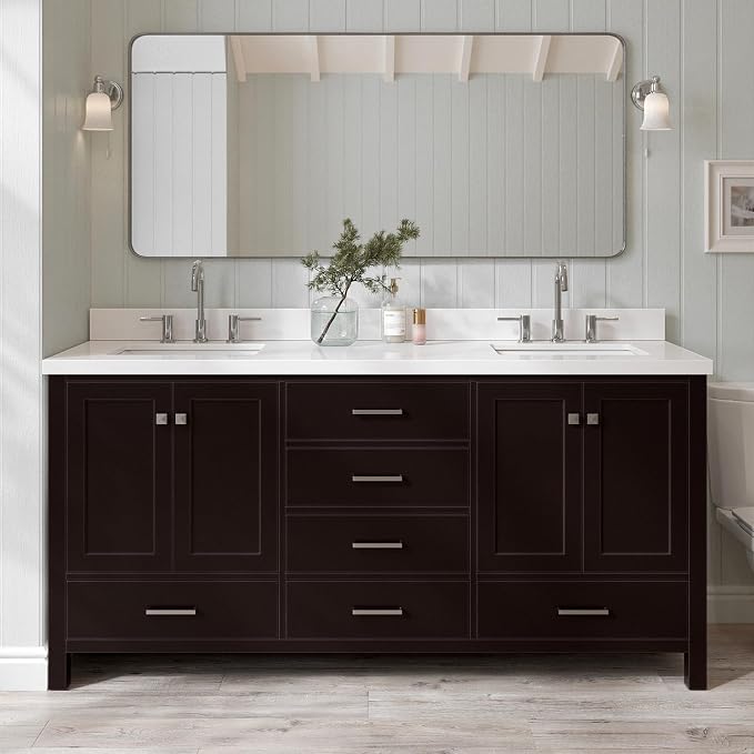 ARIEL Double Bathroom Vanity 73" Espresso by Ariel