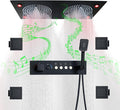 Smart Matte Black Rain LED Ceiling Shower Head by DisixinDi