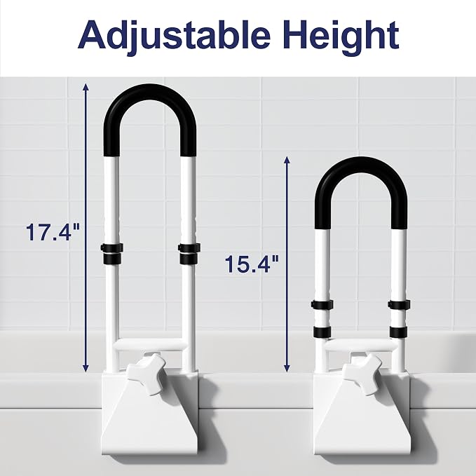 Adjustable Height Bathtub Handle Grab Bar, Bathtub Safety Rail & Shower Grab - Image 5