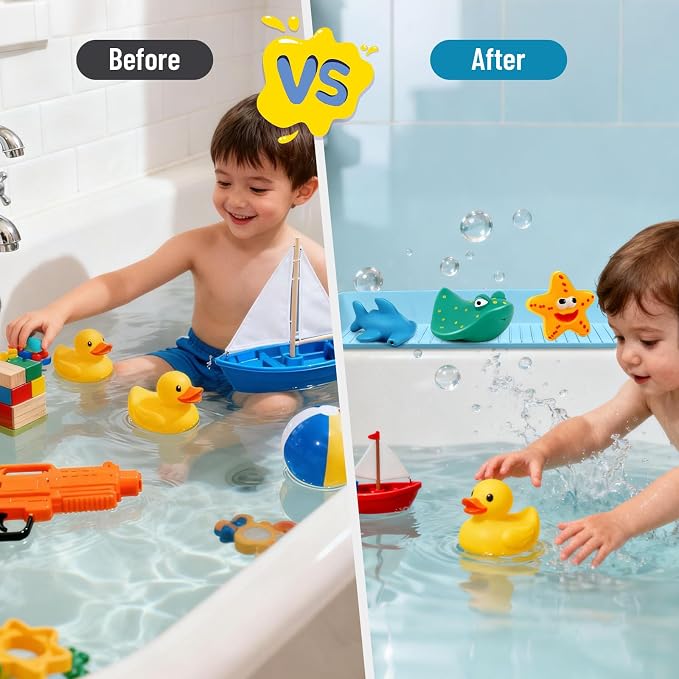 Splash Guard for Bathtub Kids, Longer Silicone Bathtub Splash Guard - Image 5