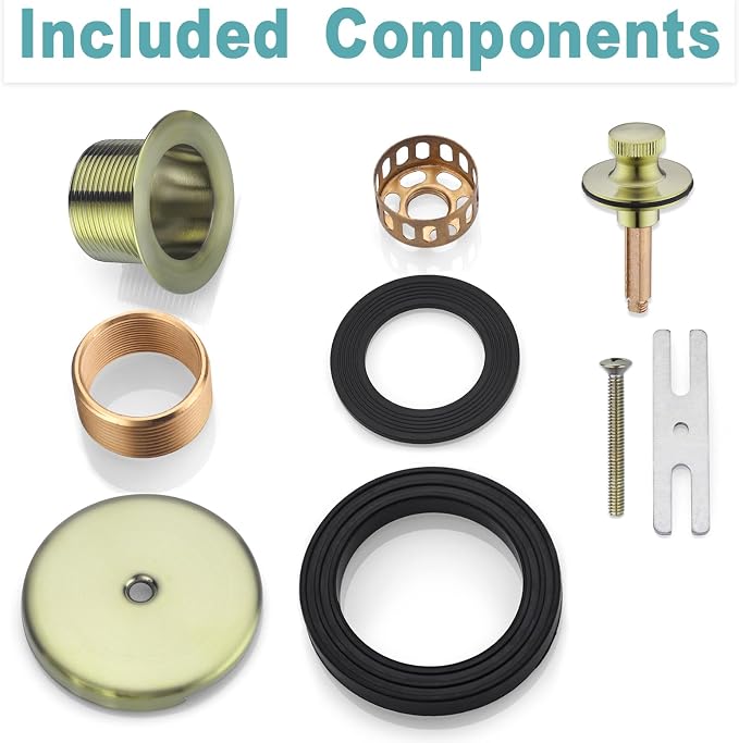 BESTILL Bathtub Drain Kit and Overflow Faceplate, Brushed Gold - Image 5