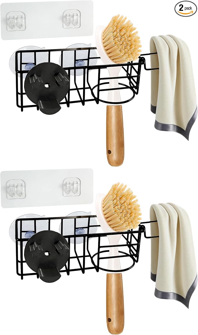 Sponge Holder Smile Face with Dish Cloth Hanger by Yuibthr