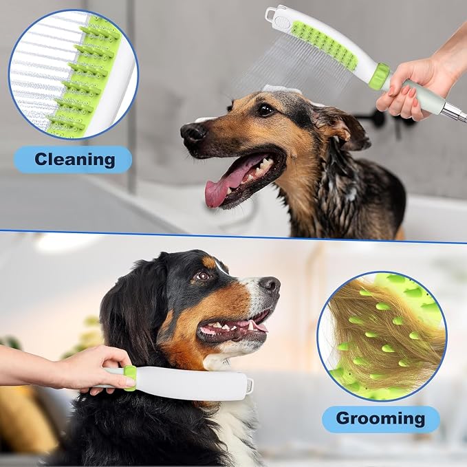 Dog Shower Attachment, Rubber Dog Grooming Bath Brush - Image 3