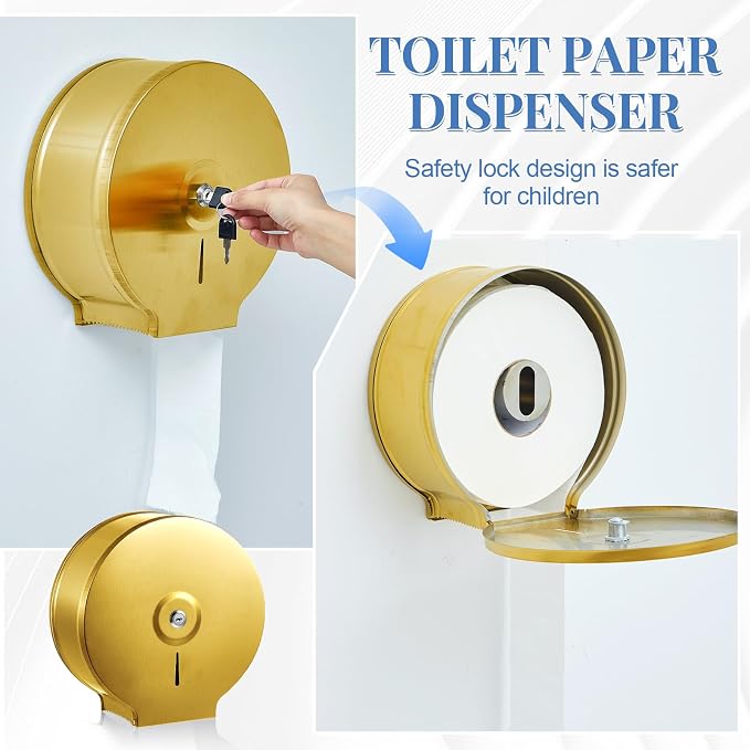 Mifoci 2 Pcs Industrial Toilet Paper Holder Commercial Roll Dispenser Wall - Image 5