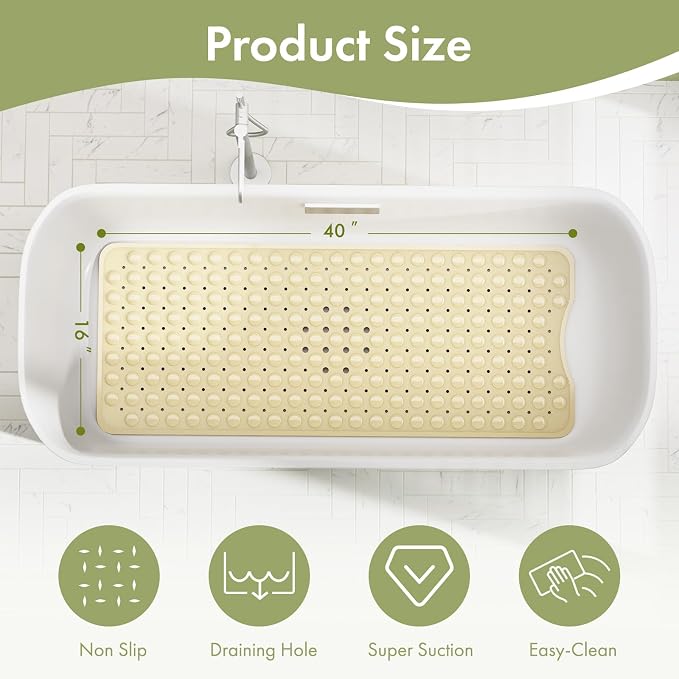 AmazerBath Shower Mat Non Slip 40 x 16 Inches, Shower Stall Mats - Image 4