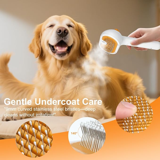 Pet Steam Brush for Dog & Cat – 3-in-1 Spray Hair Removal Comb – Steam for - Image 2