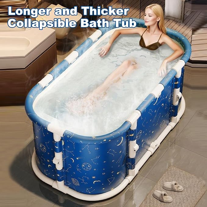 Portable Foldable Hot Cold Bath Tub, Large Portable Soaking Bath Tub - Image 7