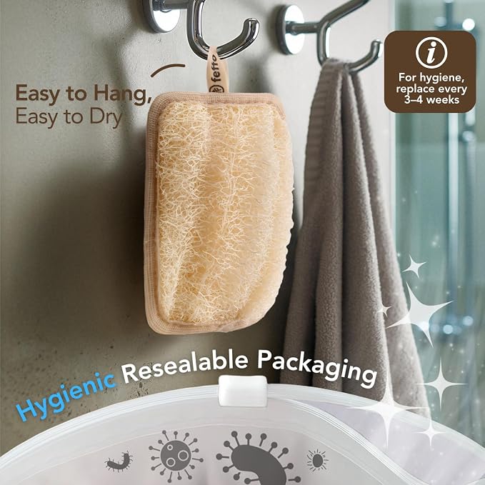Loofah Sponge for Body Scrub, Exfoliating Body Scrubber & Shower Sponge Shower - Image 7