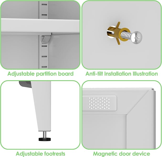64" H Metal Pantry Cabinet, Kitchen Pantry Storage Cabinets - Image 6