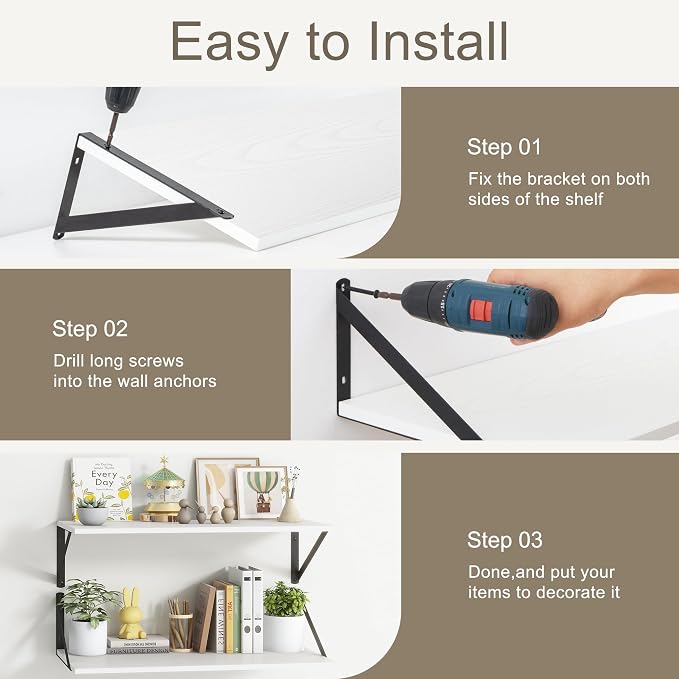 Fun Memories 27.5" W x12 D Floating Shelves, 12 Inch Deep Floating Shelf Set of - Image 7