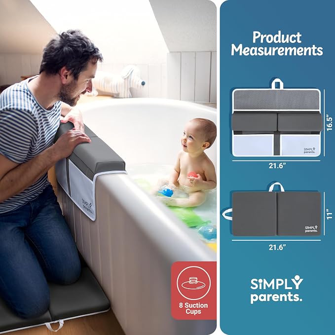 Simply Parents Comfortable Baby Bath Kneeler and Elbow Rest Pad Set - Image 4