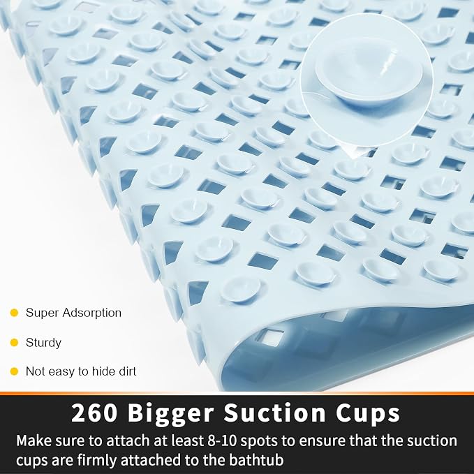 Yimobra Bathtub Mat Non Slip, Super Strong Suction Cups, 27.5"x15.5" Long - Image 2