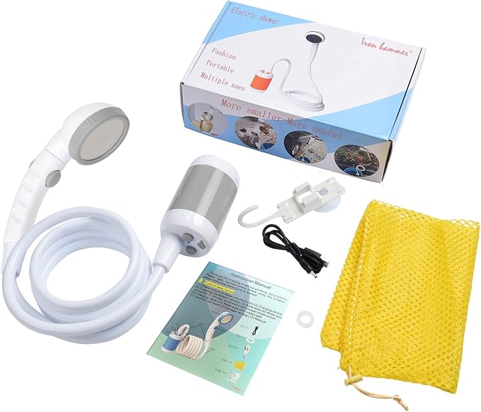 Iron Hammer Portable Shower Electric Shower Camping Shower Built-in 5000mAh - Image 7