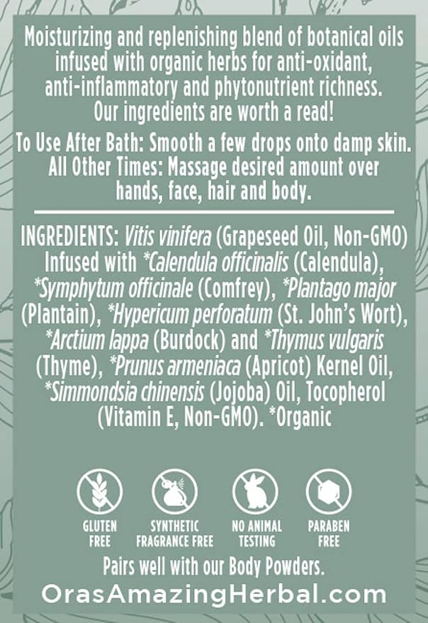 Ora's Amazing Herbal Unscented Body Oil, Fragrance Free Massage Oil - Image 7