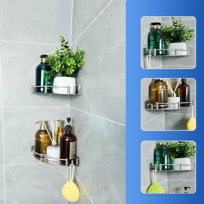 Bathroom Corner Shelf, 304 Stainless Steel, Integrated molding, High Weight - Image 7
