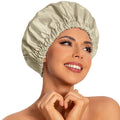 Reusable Shower Cap for Women, Large Waterproof Shower Essentials Bonnet by Edoneery