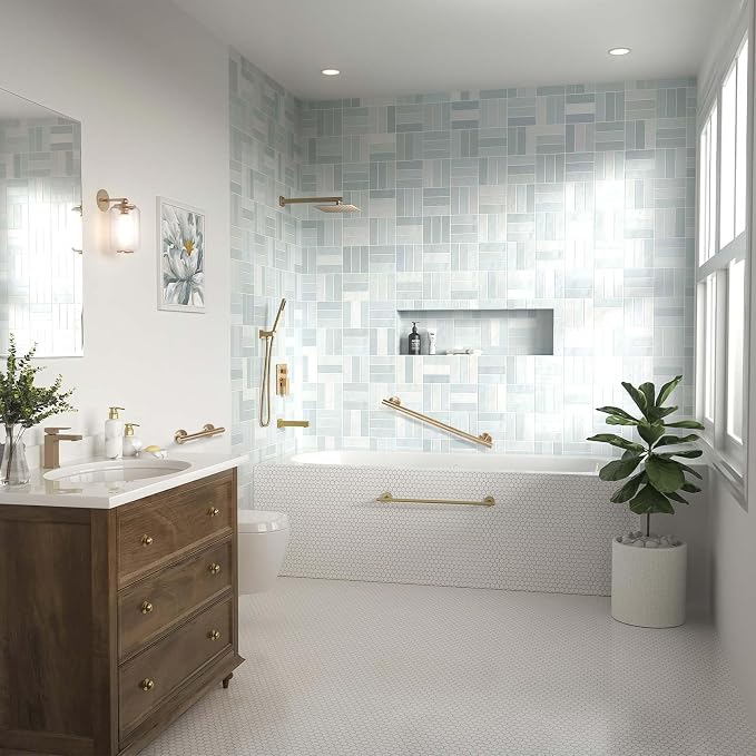 Lava Odoro Shower Grab Bar, Modern Stainless Steel Handicap Grab Bar - Image 2