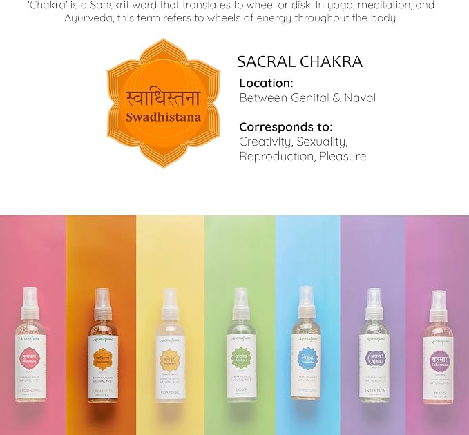 Sacral Chakra Natural Mist by Aromafume | 100ml/3.3 fl oz | Swadisthana | - Image 5