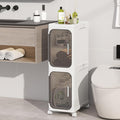 KHNR 2-Tiers Slim Bathroom Storage Cabinet, Foldable Storage Cabinets, Narrow by EnjoyYourLife