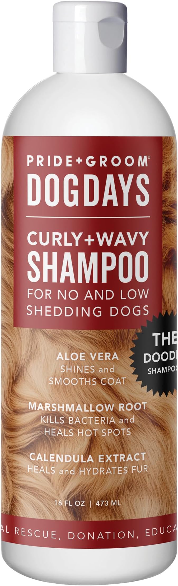 Pride and Groom DogDays Curly + Wavy Grooming Shampoo | Tearless, All-Natural by PrideGroomNYC