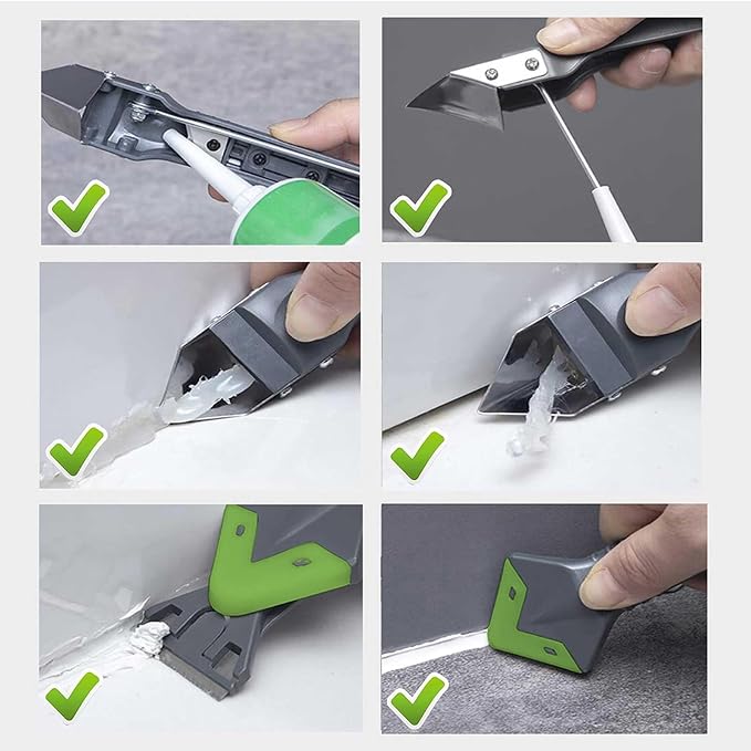 caulk remover tool, Silicone Caulking Tool Kit, Caulking Tool 5 in 1 - Image 8