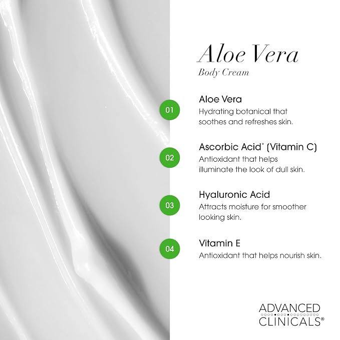 Advanced Clinicals Aloe Vera Lotion Skin Care Relief Cream | Vitamin E Infused - Image 4
