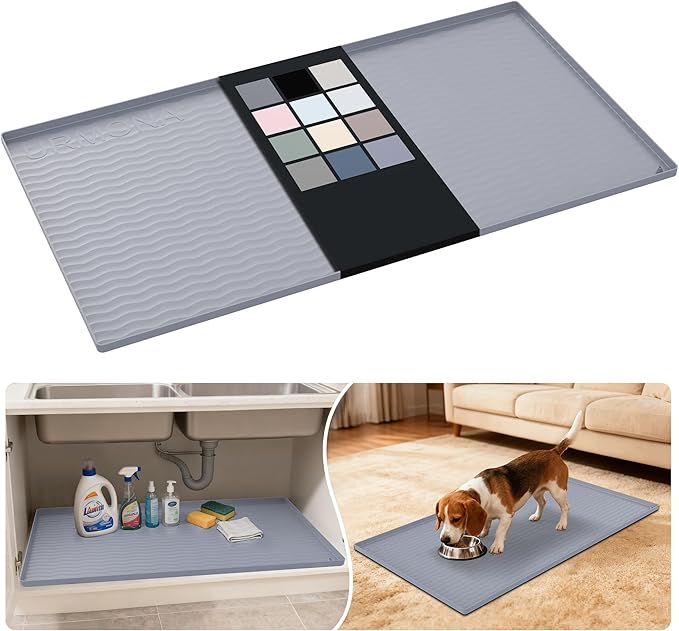 URMONA Waterproof Silicone Under Sink Mat 40'' x 22'' Shelf Liner by URMONA