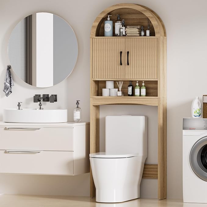 Spurgehom Over The Toilet Storage Cabinet, Bathroom Shelf Organizer Freestanding - Image 7