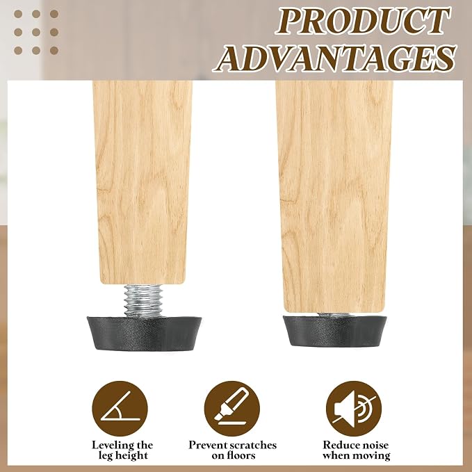 PATIKIL 10 Pcs M8 x 25mm Thread Adjustable Furniture Levelers, Furniture Feet - Image 4