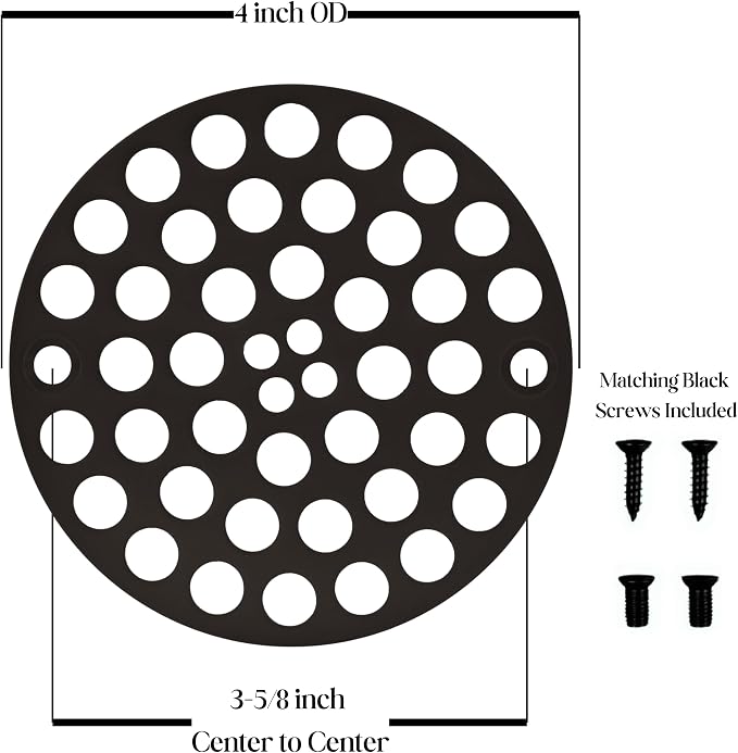 4" Black Screw-in Shower Strainer - Image 2