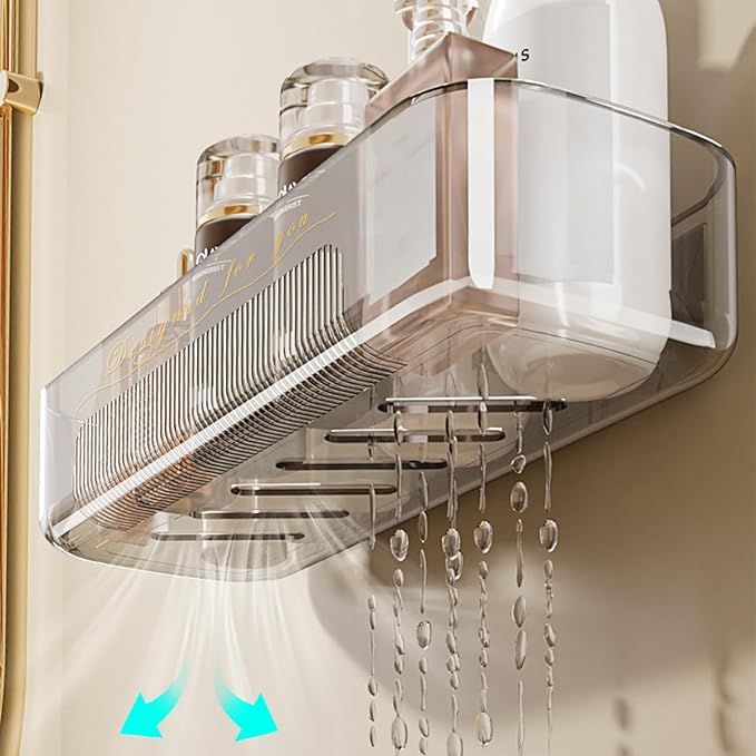 Acrylic Bathroom Shelves 2Pack, No Drilling Plastic Wall Shelf Organizer - Image 4