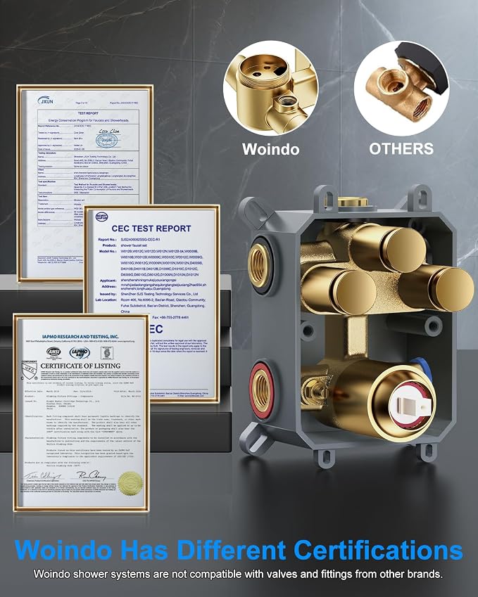 Shower System with Pressure Balance Valve, Brushed Gold - Image 7