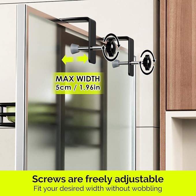 Orimade Over The Door Shower Caddy Adjustable 4 Tier Black, Bathroom Hanging - Image 3