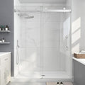 Frameless Shower Door, 55-60" W x 76" H Sliding Glass Shower Door, 1/4'' SGCC by EASYWORC